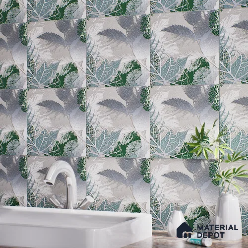 Tropical Wall Tile TL 07248 Plana 8001 GLM (Silver) 1 ft x 1 ft Ceramic Matte Finish - 9 mm  | 2 mm Spacer is Mandatory | Please Expect a Slight Variation of Pattern